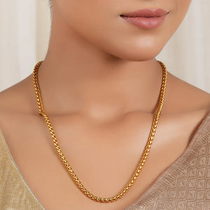 Spiral gold plated solid chain