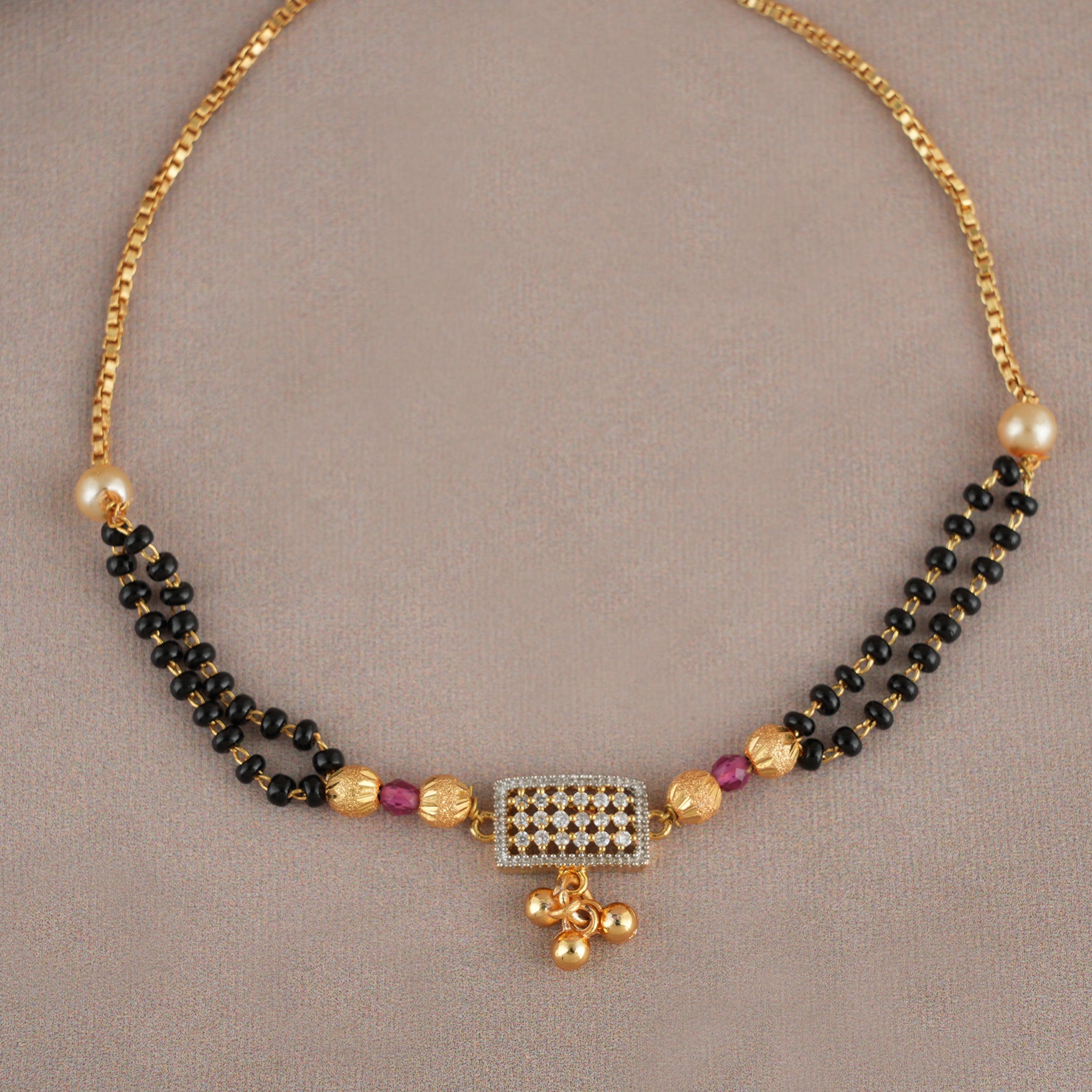 Gold plated free size stone bracelet