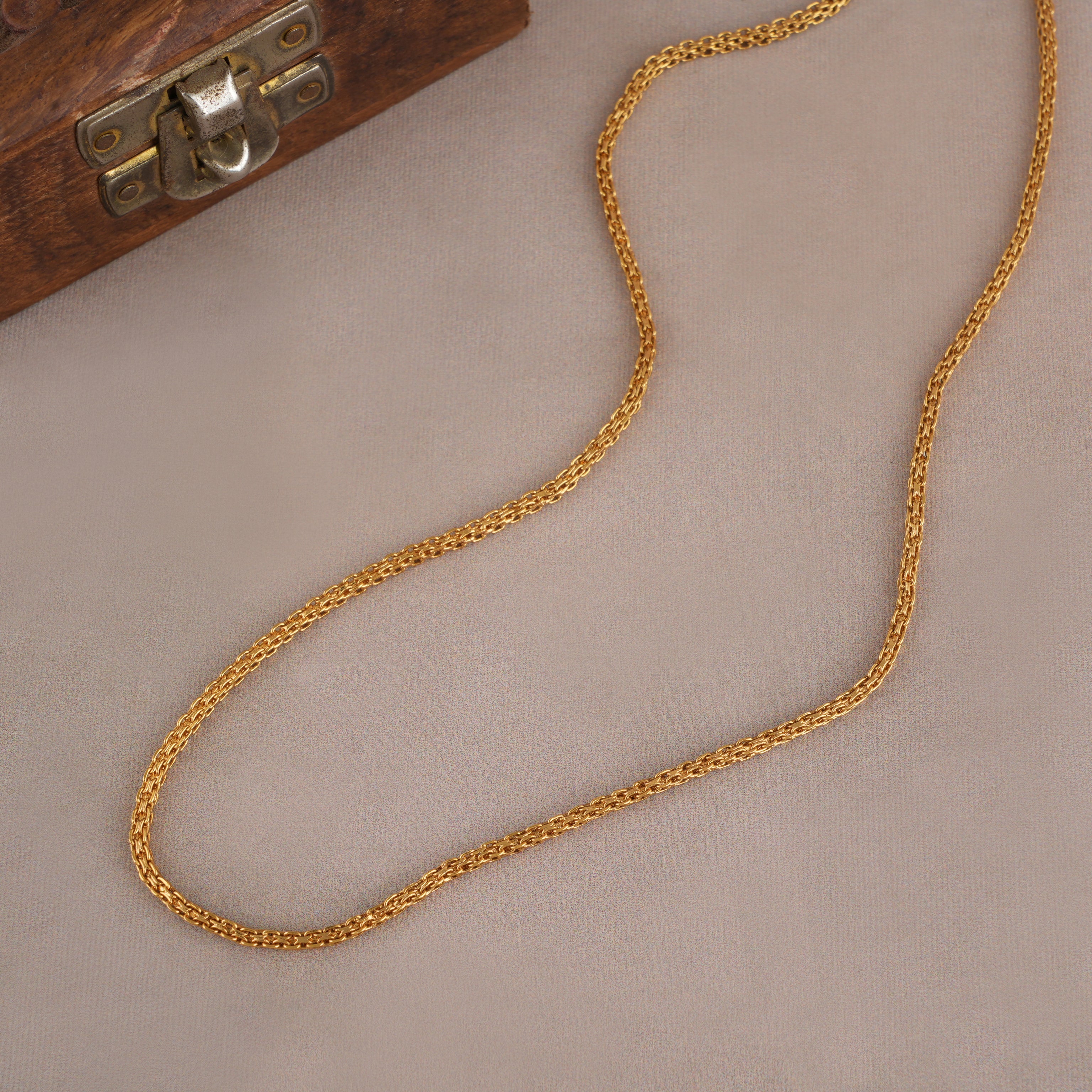 Plain gold plated chain