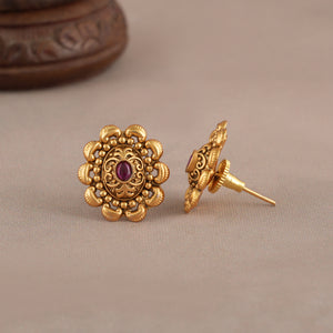 Beautiful stone gold plated stone stud