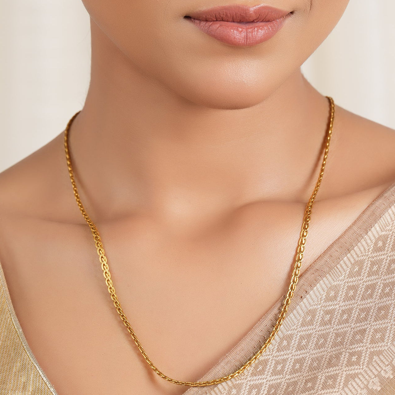 Gold spiral gold plated chain