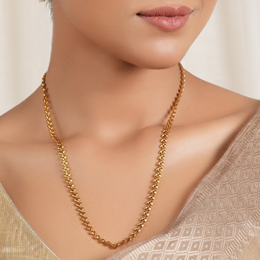 Sleek solid gold plated chain