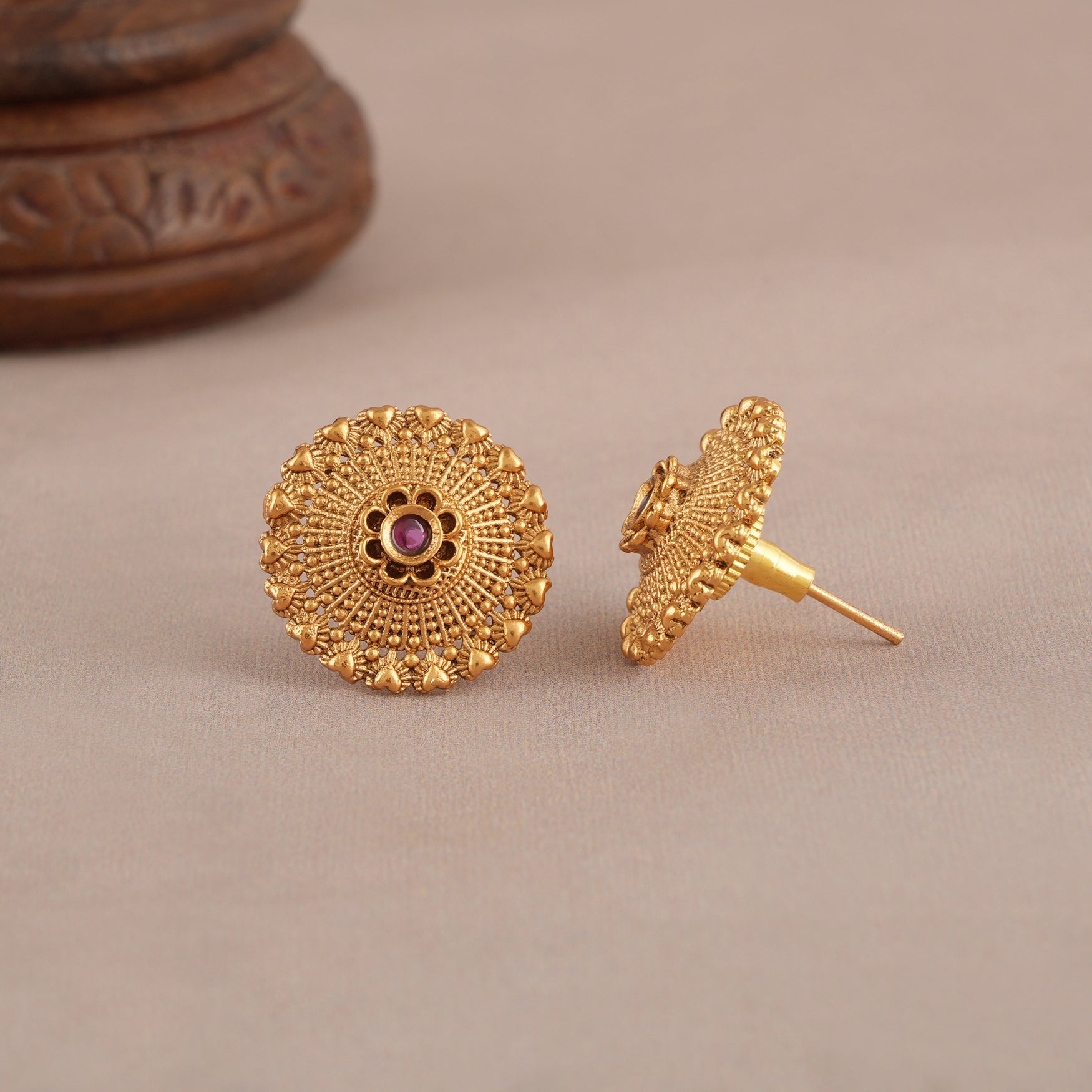 Stunning gold plated plain earring