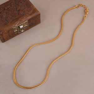 Plain gold plated solid chain