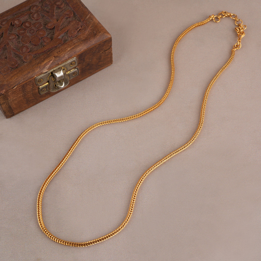 Plain gold plated solid chain