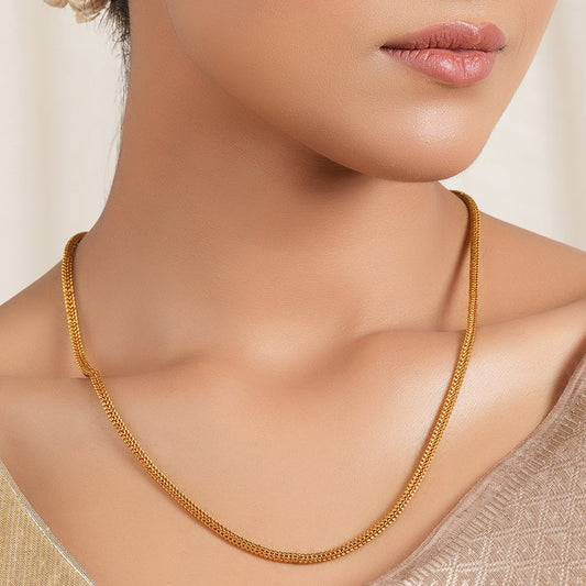 Plain gold plated solid chain