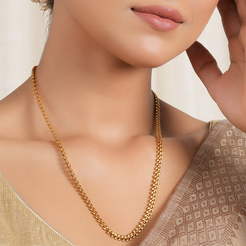 Sleek elegant gold plated chain
