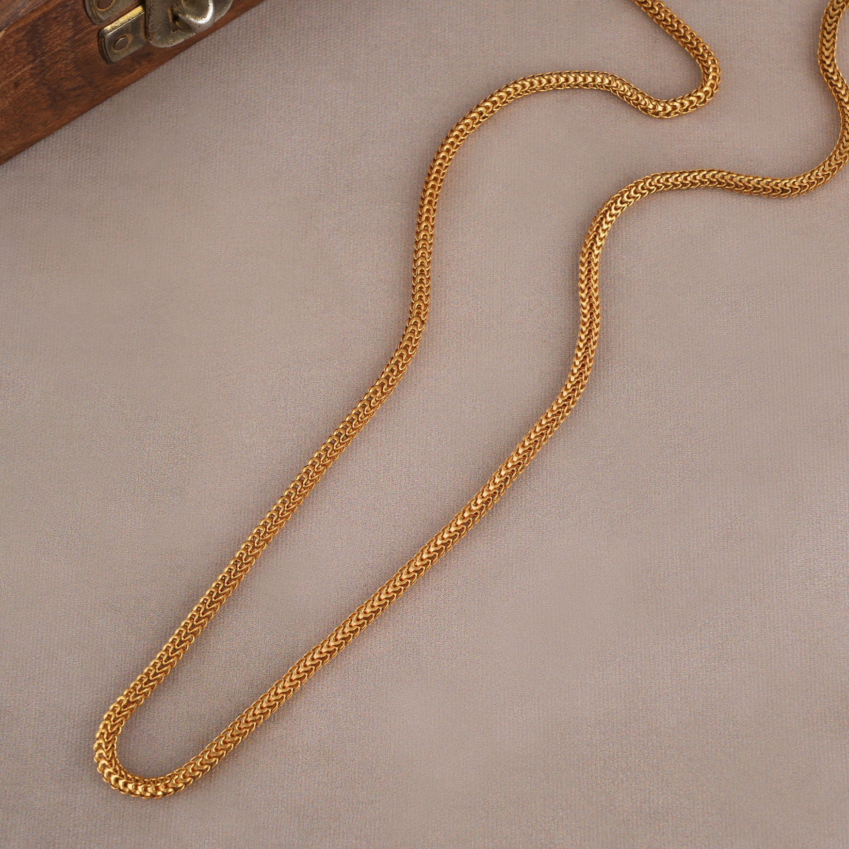 Plain gold plated solid chain for women