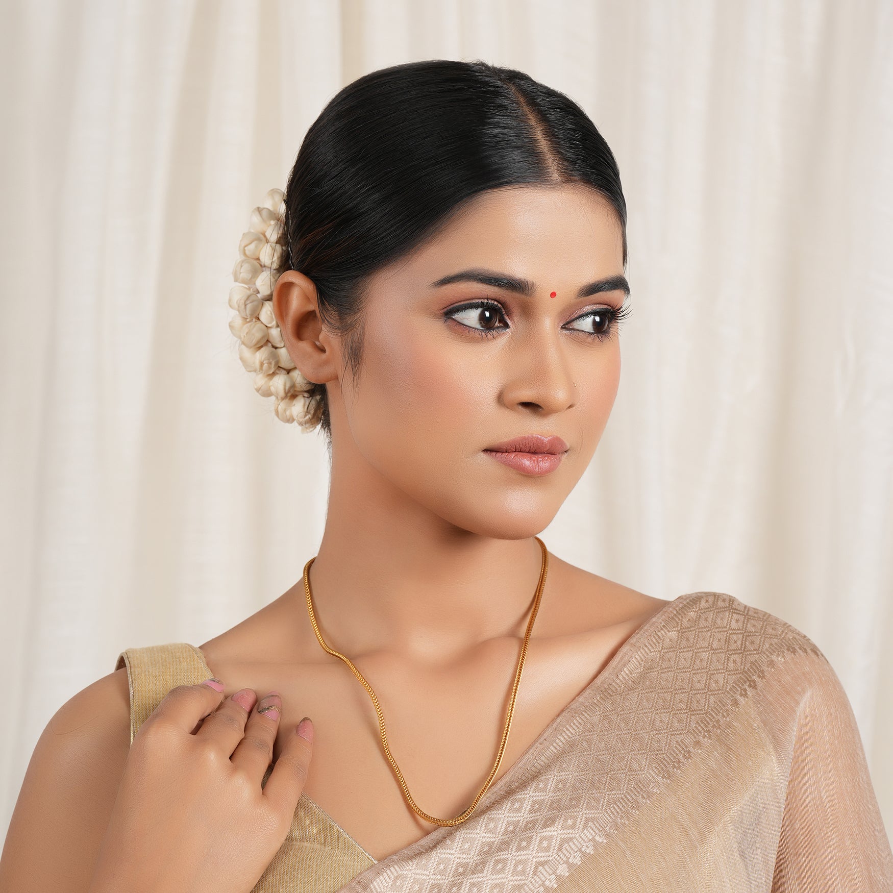 Plain gold plated solid chain for women