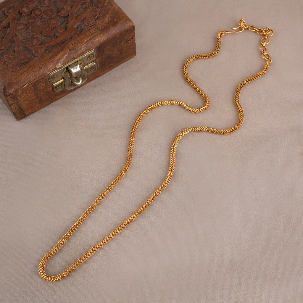 Plain gold plated solid chain for women