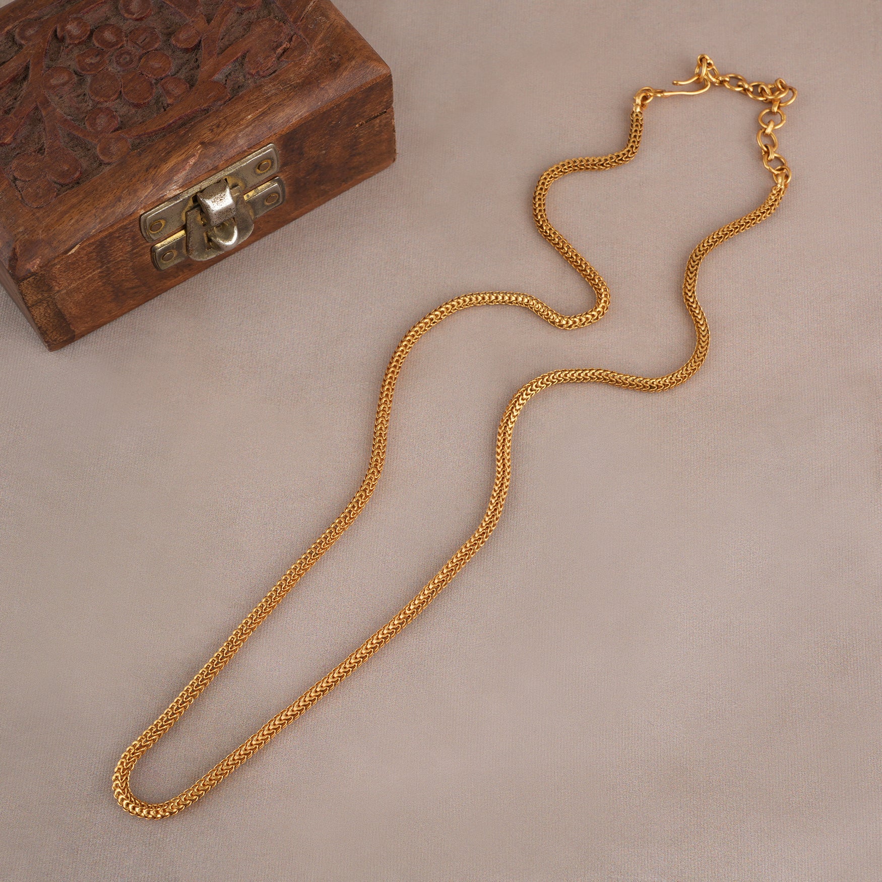 Plain gold plated solid chain for women
