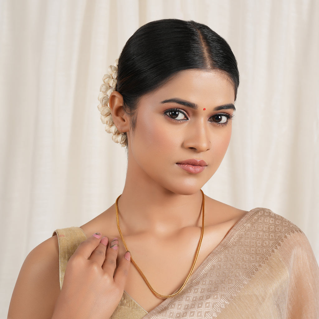 Plain gold plated solid chain for women