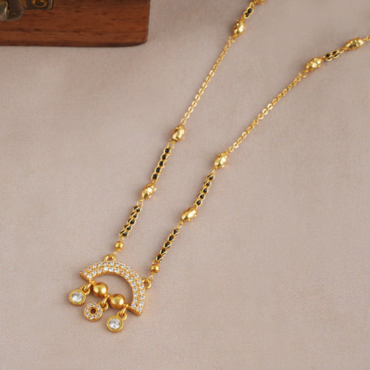 Sleek gold plated diamond mangalsutra