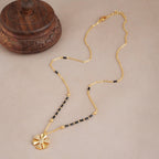 Cute floral gold plated mangalsutra