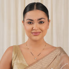 Cute floral gold plated mangalsutra