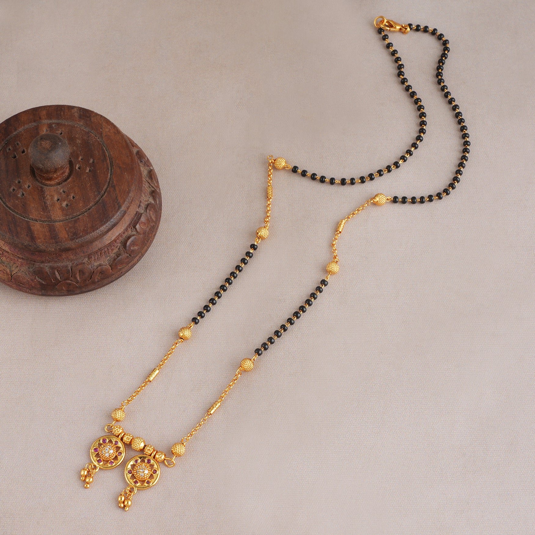 Beautiful gold plated diamond mangalsutra