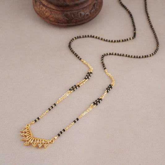 Cute elegant diamond gold plated mangalsutra