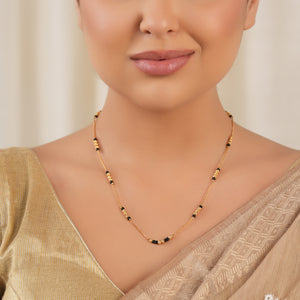 Sleek balls gold plated mangalsutra