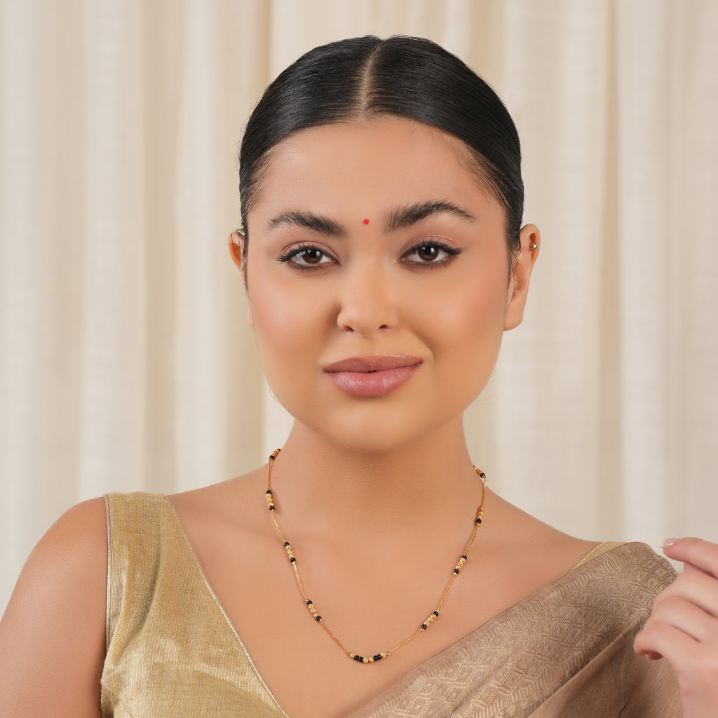Sleek balls gold plated mangalsutra