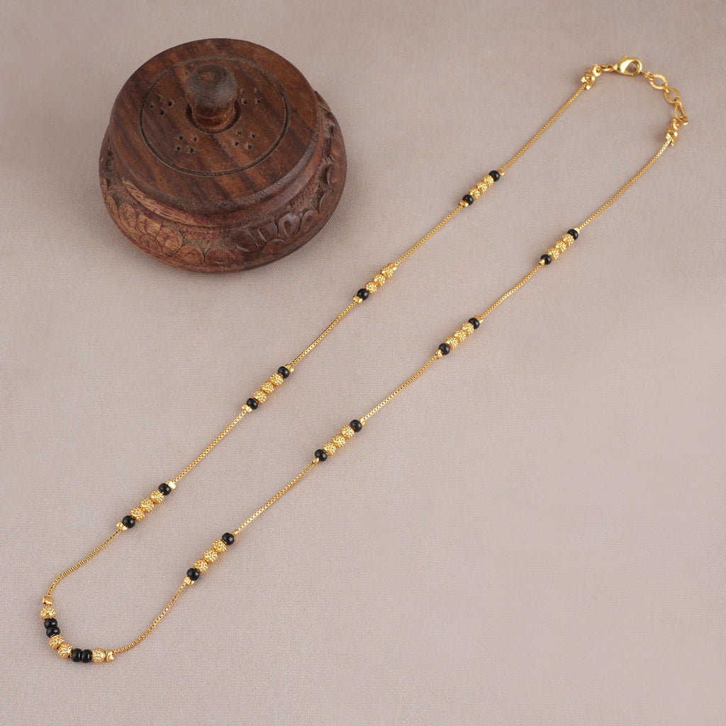 Sleek balls gold plated mangalsutra