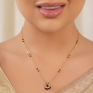 Cute elegant stone gold plated mangalsutra