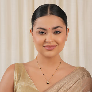 Cute elegant stone gold plated mangalsutra