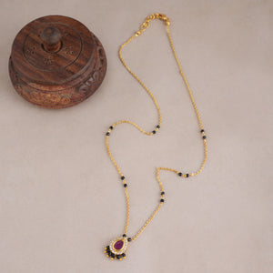 Cute elegant stone gold plated mangalsutra