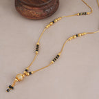 Sleek gold plated diamond ball mangalsutra