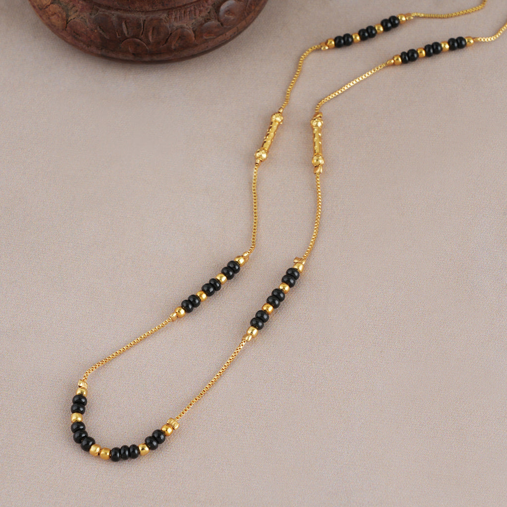 Gold plated ball mangalsutra