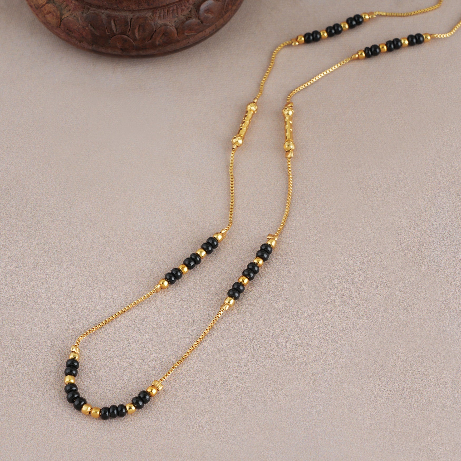 Gold plated ball mangalsutra