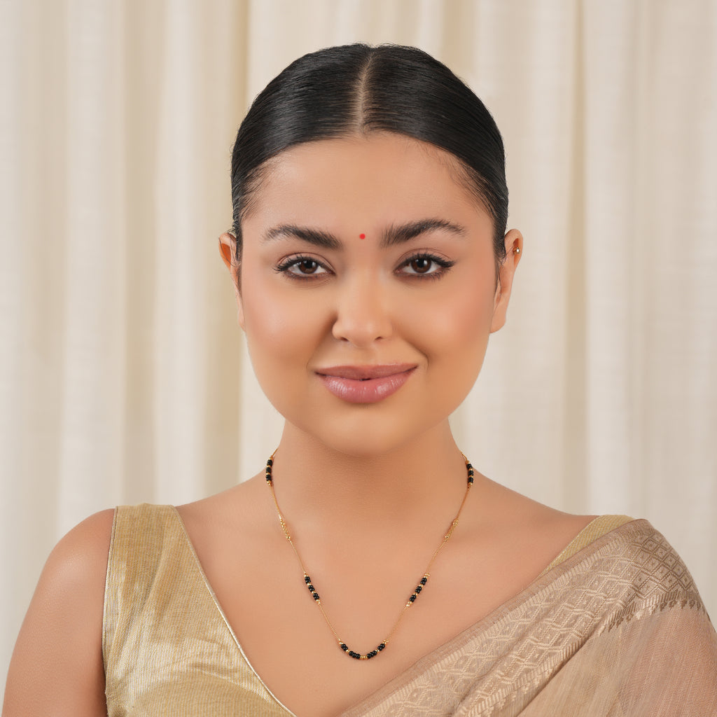 Gold plated ball mangalsutra