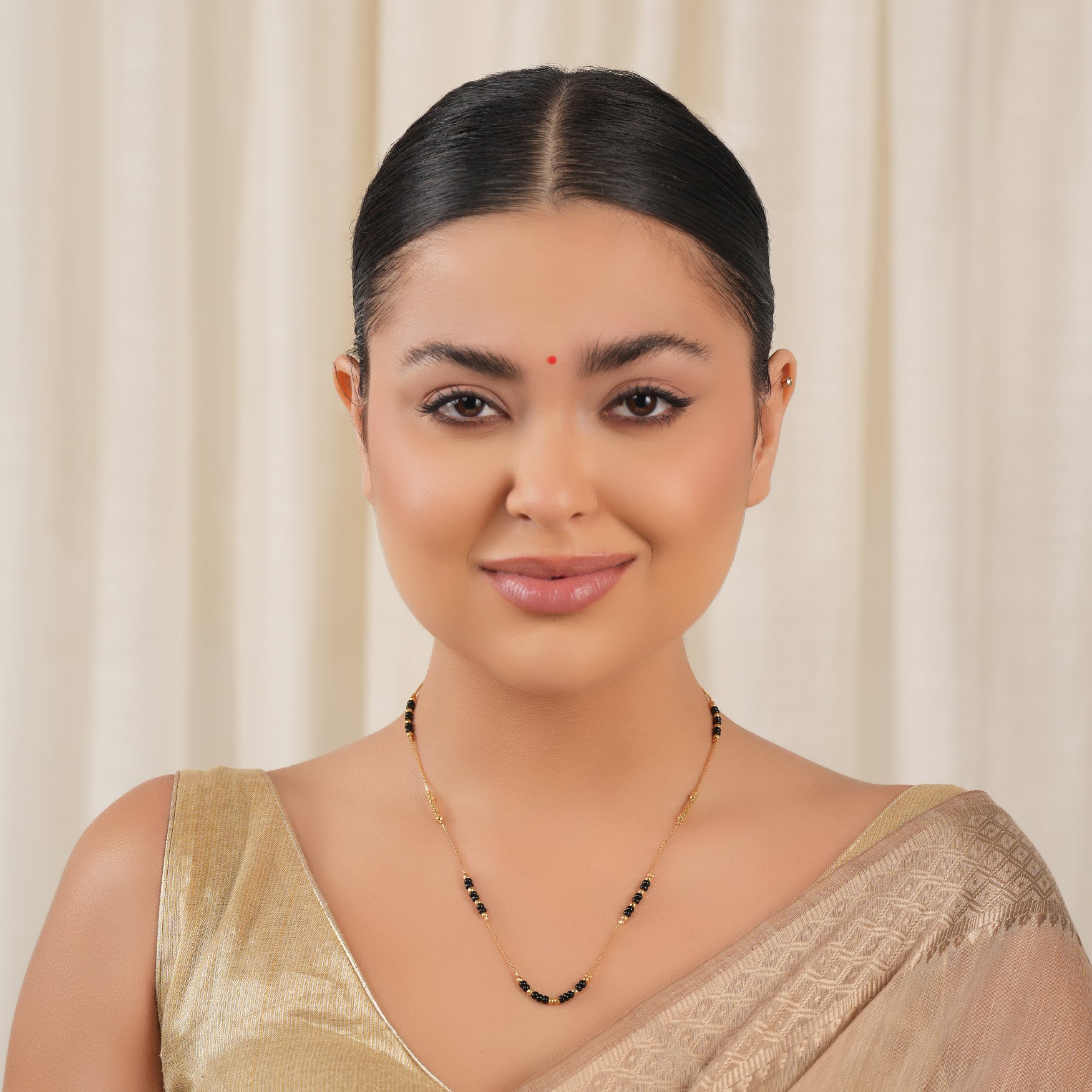 Gold plated ball mangalsutra