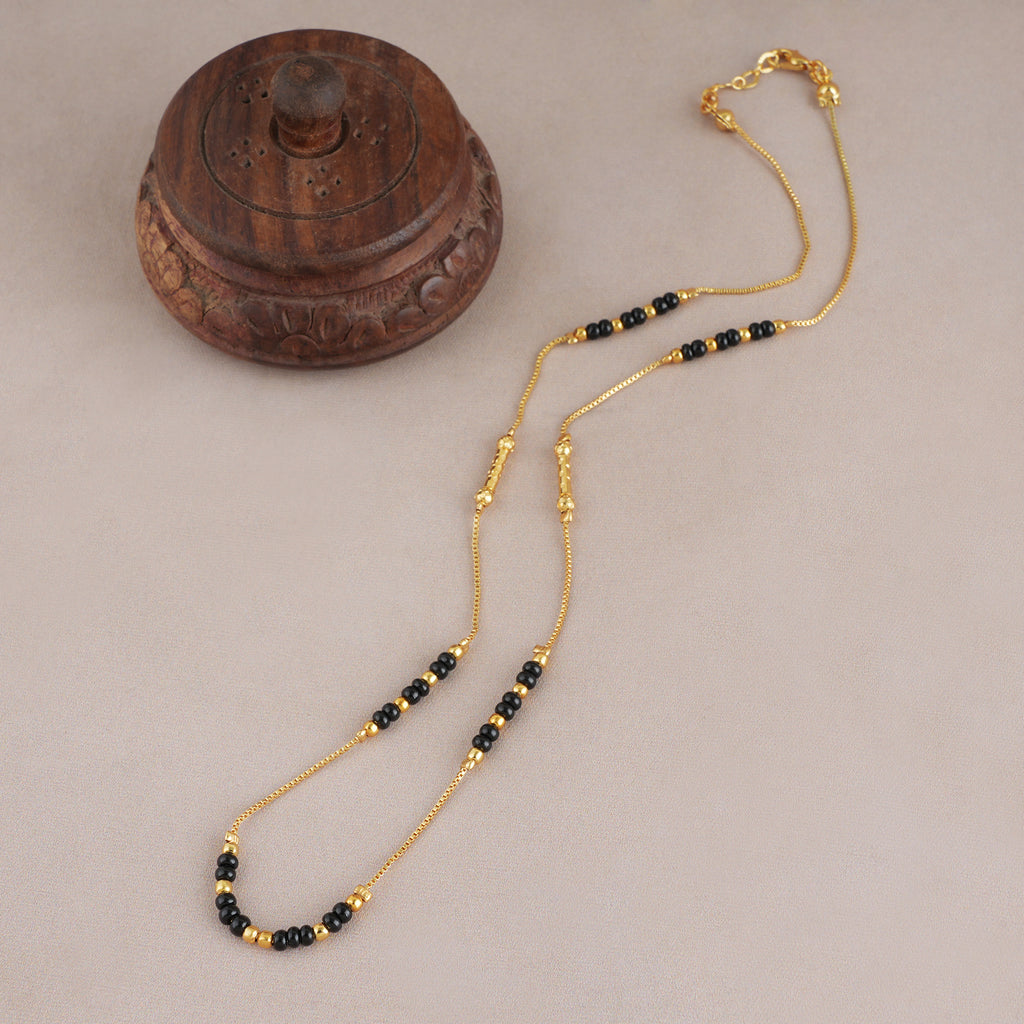 Gold plated ball mangalsutra
