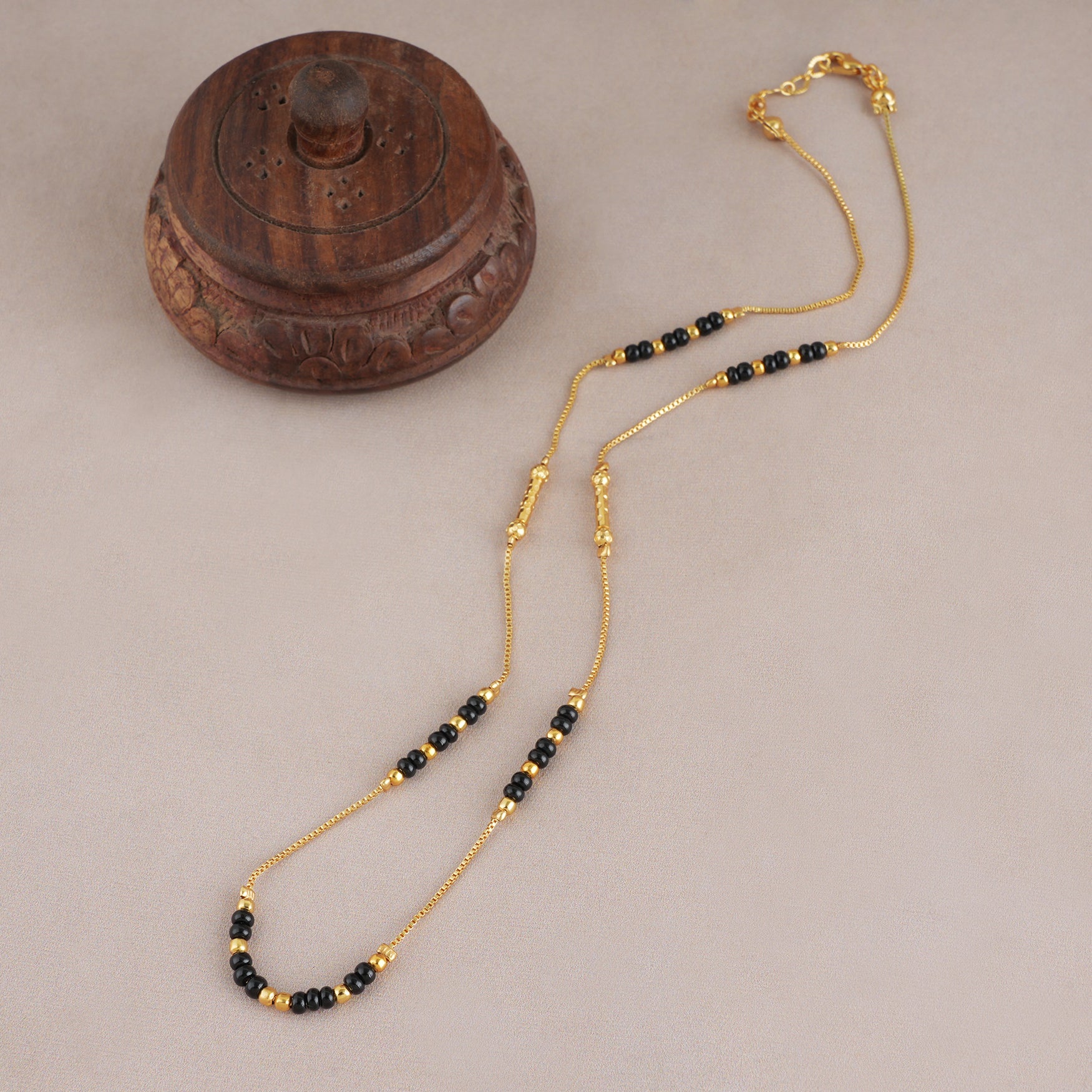 Gold plated ball mangalsutra