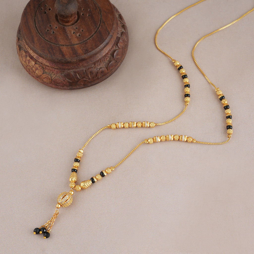 Elegant ball drop gold plated mangalsutra