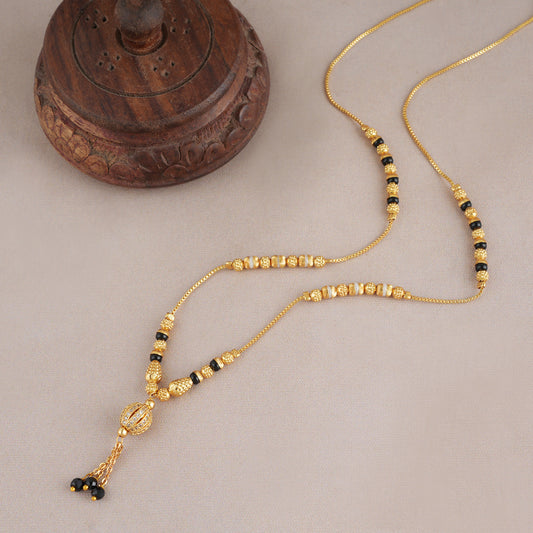 Elegant ball drop gold plated mangalsutra