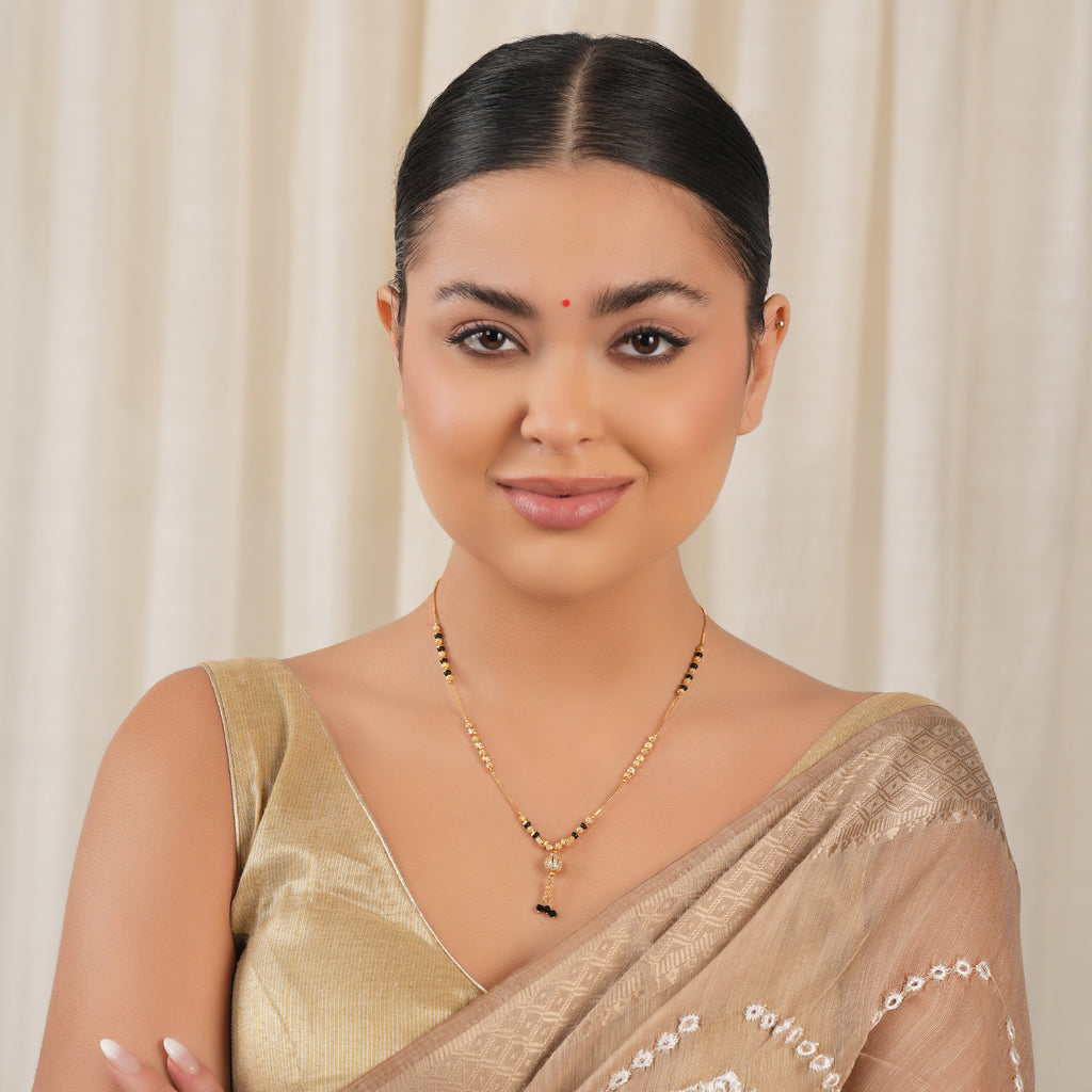 Elegant ball drop gold plated mangalsutra