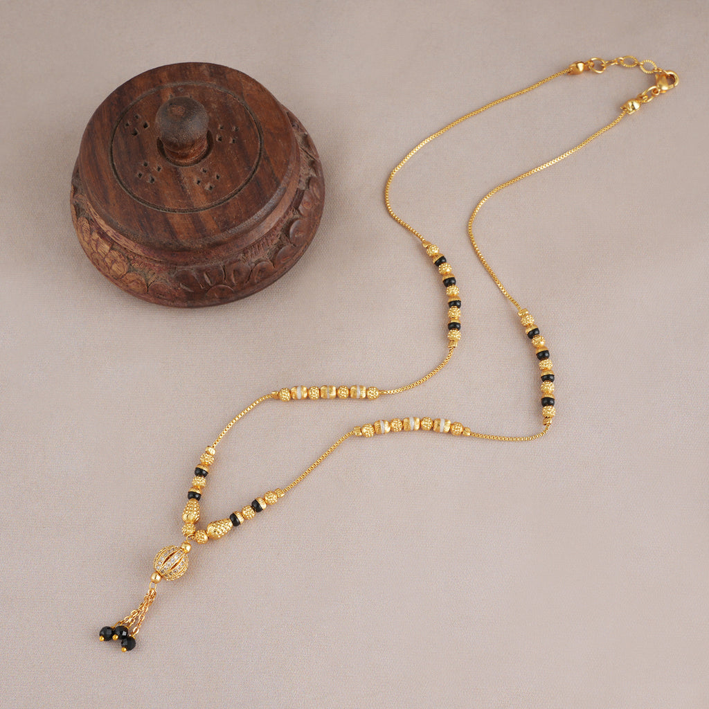 Elegant ball drop gold plated mangalsutra