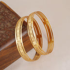Elegant plain gold plated bangle set