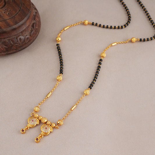 Gold plated diamond mangalsutra