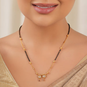 Gold plated diamond mangalsutra