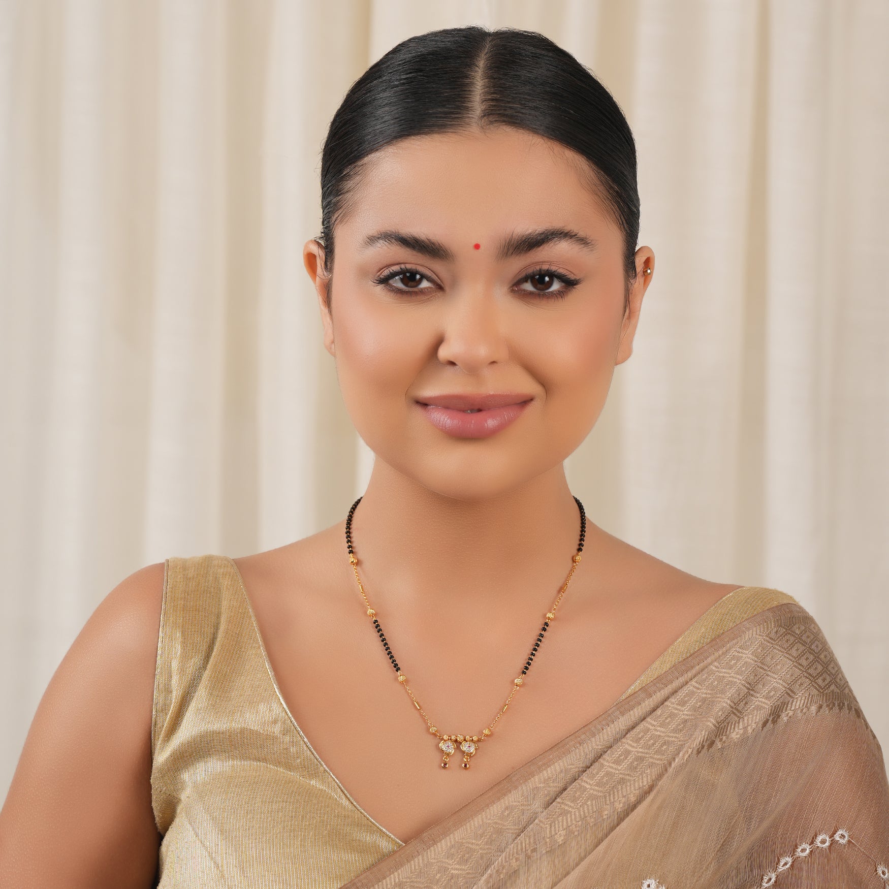 Gold plated diamond mangalsutra