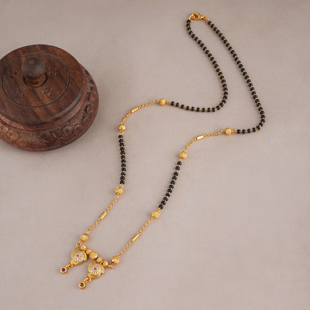 Gold plated diamond mangalsutra