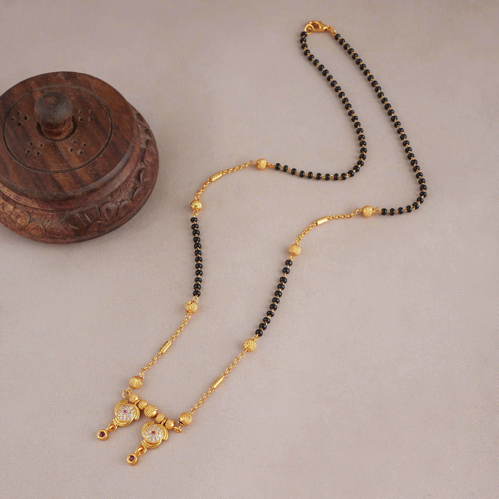 Gold plated diamond mangalsutra