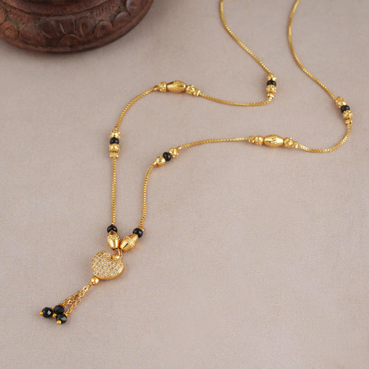 Cute heart gold plated mangalsutra