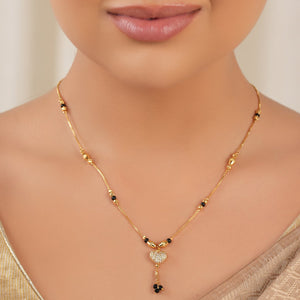 Cute heart gold plated mangalsutra