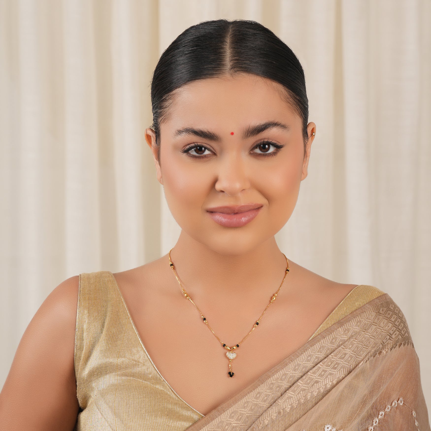 Cute heart gold plated mangalsutra