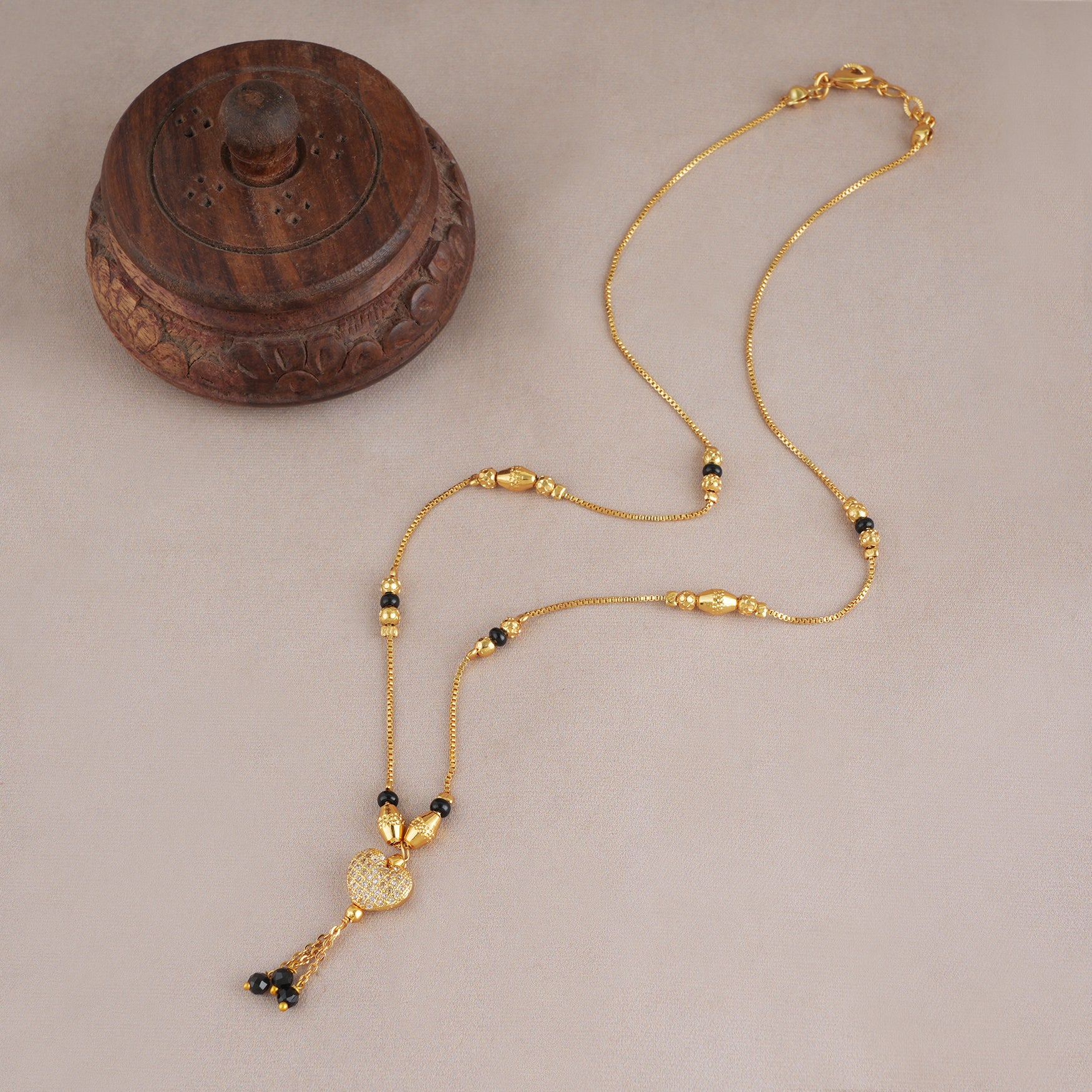 Cute heart gold plated mangalsutra