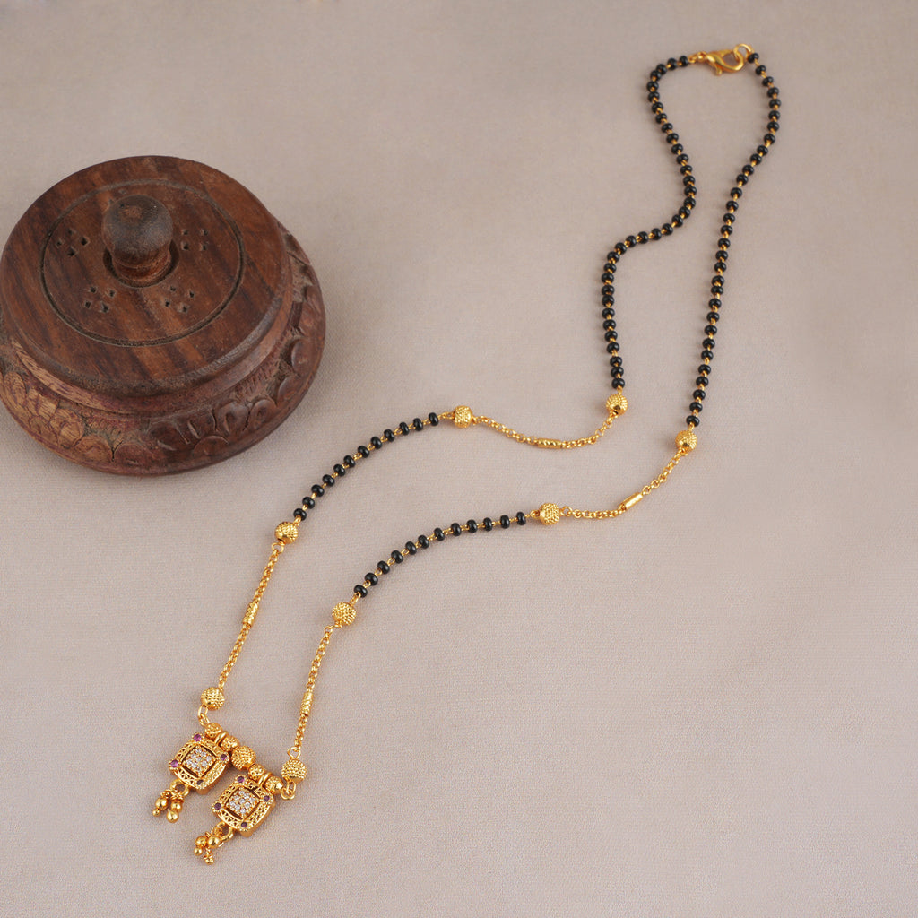 Elegant diamond gold plated mangalsutra