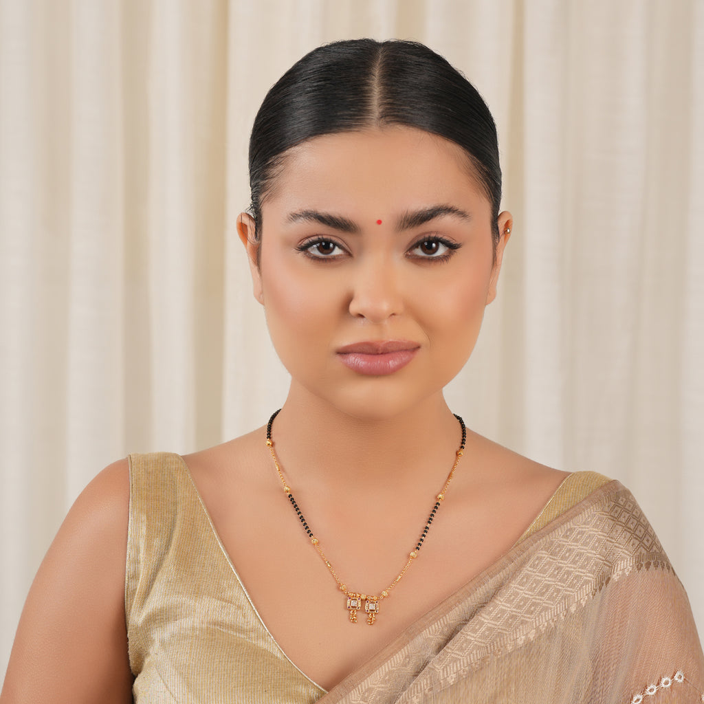 Elegant diamond gold plated mangalsutra